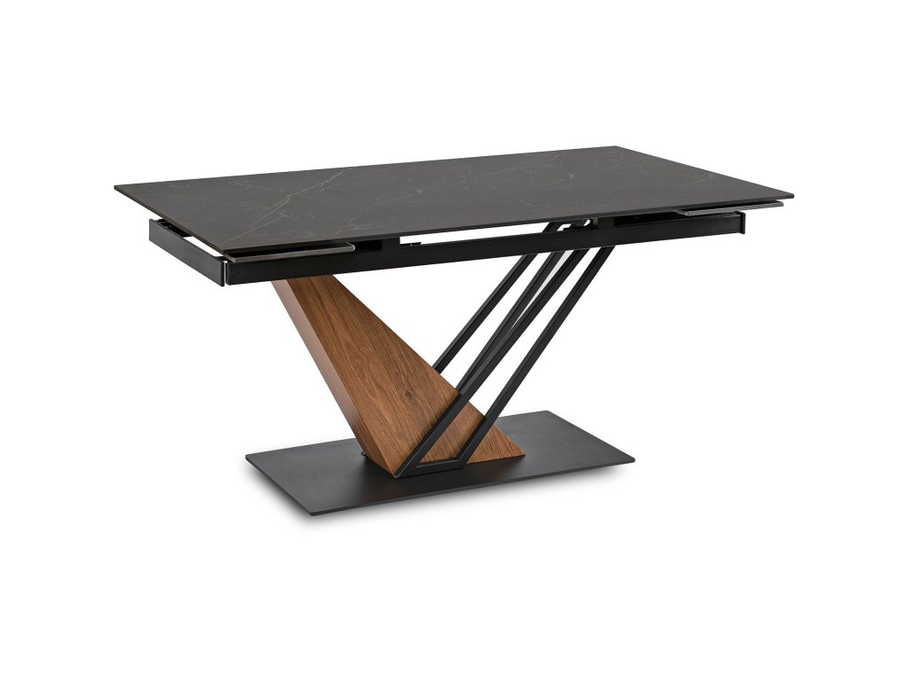Rozkladací stôl Rex 160-200 cm orech čierny mramor