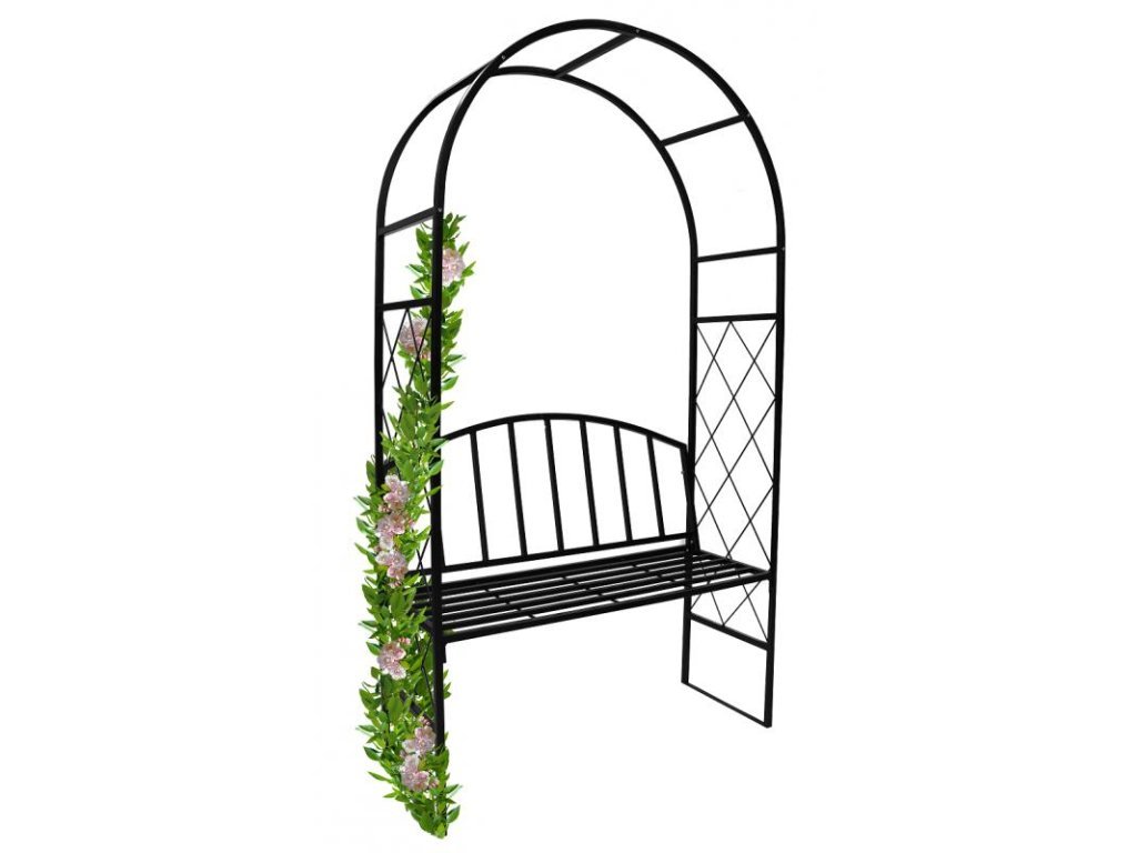 Záhradná pergola s lavičkou 115 x 45 x 208 cm