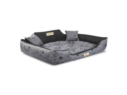 Vodeodolný pelech pre psa 100 x 75 cm čierne kosti Kingdog
