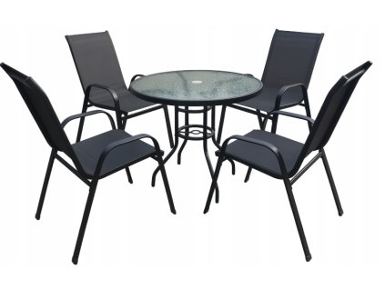 čierny záhradný set