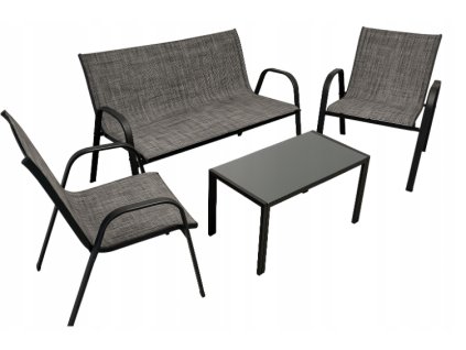 štvordielny šedý záhradný set