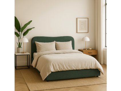 Posteľ zelená buklé látka 160 x 200 cm Bristol