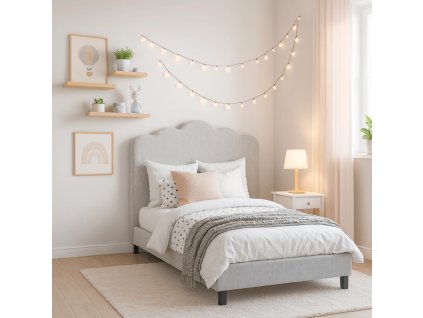 Ukážka šedej postele Crater v rozmere 120 x 200 cm