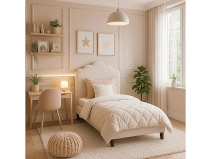 ukážka postele Crater v krémovom odtieni