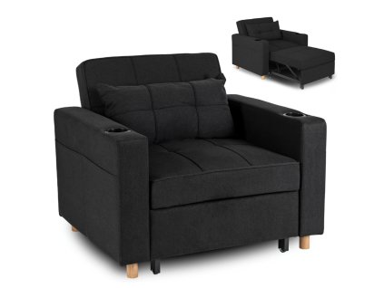 ukážka čierneho kresla solor v čiernej látke