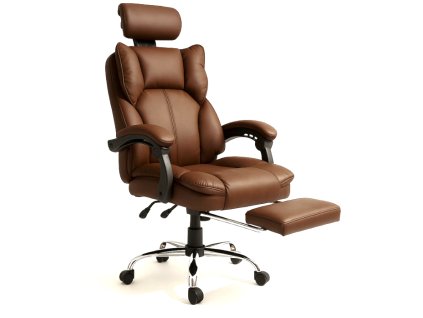 ukážka hnedého kresla Drecto v ekokoži