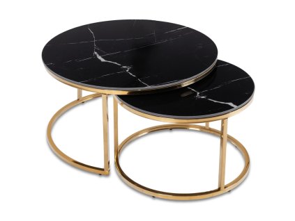 Ukážka sady dvoch konferečných stolíkov Milano v dekore čierny mramor