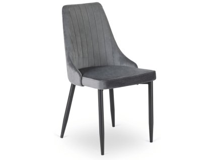 ukážka šedej jedálenskej stoličky Bari vo velúre