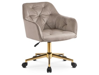 Ukážka kancelárskeho kresla Konor v béžovej farbe so zlatými nohami