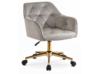 Ukážka stoličky Konor v béžovom velúre so zlatými nohami