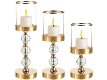 Sada svietnikov v zlatej farbe