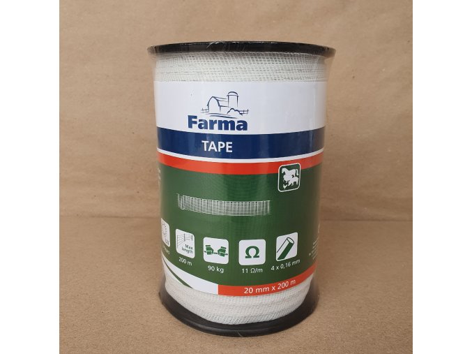 VODIVÁ PÁSKA FARMA 20MM 200M BIELA 4X0,16MM