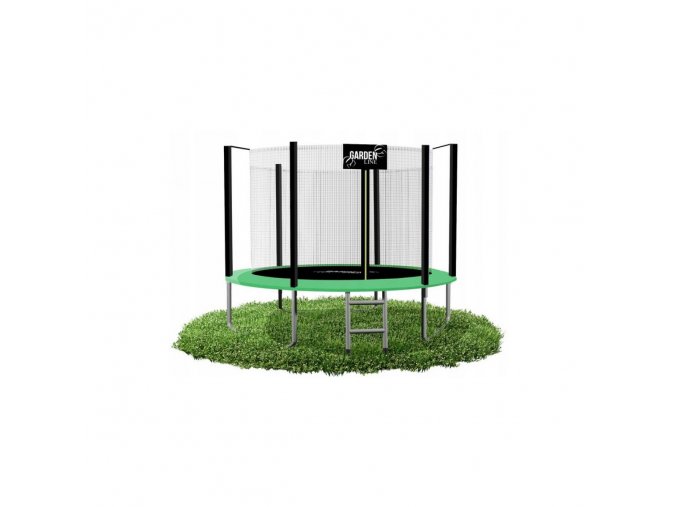 zahradna zelena trampolina s rebrikom 312 cm