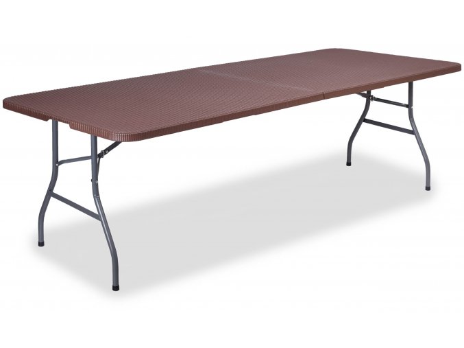 Skladací stôl 240 cm ratan hnedý