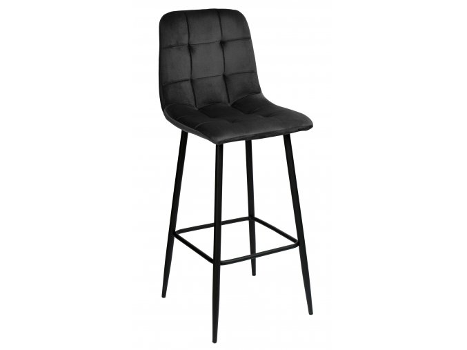 čierna barová stolička s čiernymi nohami