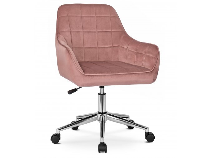 fotel fabio biurowy obrotowy rozowy velvet xlarge