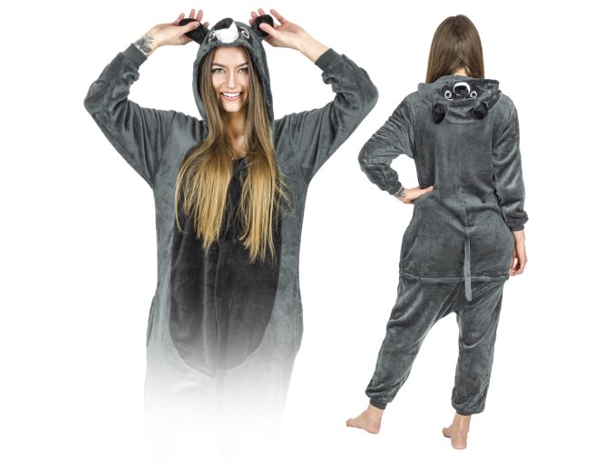 Kostium Onesie gray raccoon M 1