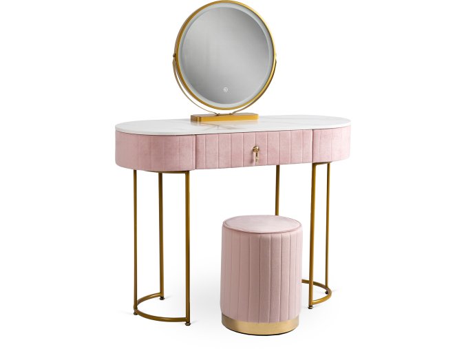 ružový toaletný stolík