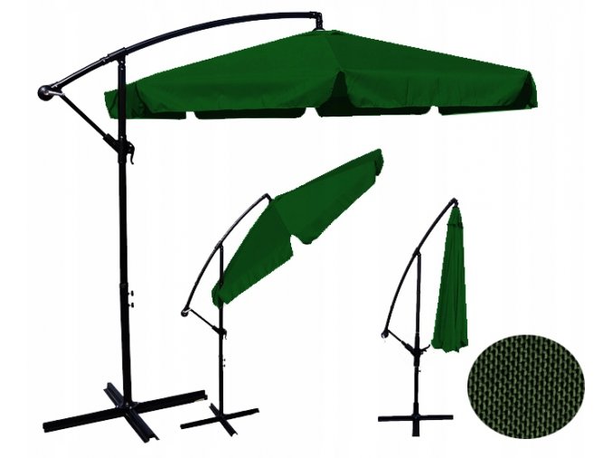 Záhradný slnečník 350 cm zelený