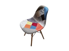 Stolička patchwork multicolor škandinávsky štýl