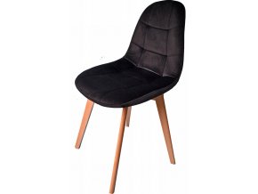 čierna jedálenská stolička s drevenými nohami