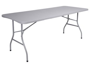 Skladací stôl 180 cm ratan sivý