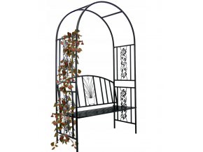 Záhradná pergola s lavicou 122 x 58 x 203 cm