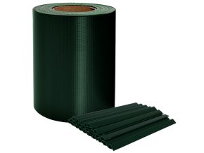 PVC krycia páska na plot s klipmi 19 cm x 35 m zelená