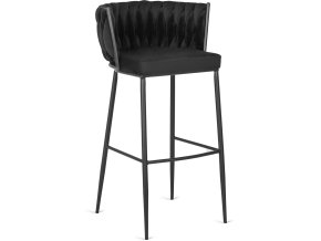 Barová stolička Flores velvet čierna