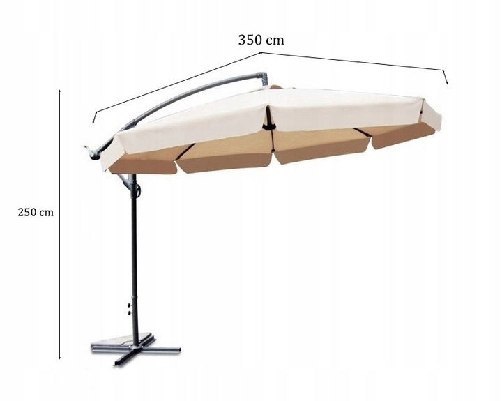 JAKS Záhradný slnečník 350 cm cappucino