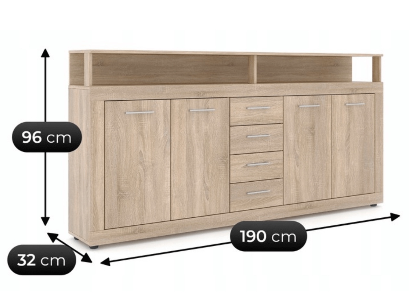 JAKS Komoda 190 cm dub Blago