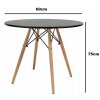 okrúhly jedálenský stôl čierny s drevenými nohami rozmery