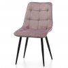 ružová stolička s čiernymi nohami a prešívaním