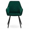 Zelená stolička s čiernymi nohami a prešívaním