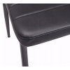 čierna jedálenská stolička z eko kože s čiernymi nohami