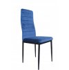 modrá jedálenská stolička s čiernymi nohami