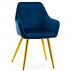 Modrá stolička so zlatými nohami a prešívaním