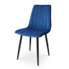 modrá velúrová stolička s čiernymi nohami