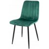 zelená velúrová stolička s čiernymi nohami