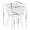 béžová preplietaná stolička s čiernymi nohami rozmery stoličky wymiary latina