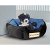 legowisko dla psa 50 cm personalizowane rozbieralne antyslip welurowe niebiesko czarne (4)