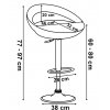 plastová čierna barová stolička rozmery