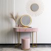 ružový toaletný stolík s taburetkou
