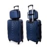 Cestovný kufor XXL 663 s kozmetickým kufrom tmavo modrý
