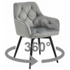 Otočná jedálenská stolička šedá velúr Jork