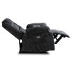 masážne kreslo čierne látkové v polohe ležania
