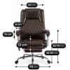 Kancelárske kreslo polohovateľné hnedé ekokoža Giorgio  + masážna funkcia zadarmo