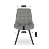 Jedálenská stolička šedá látka Rick