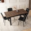 zestaw stol rozkladany skubi 120 160 cm orzech czarny i 4 krzesla peru czarne welurowe (3)