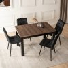 zestaw stol rozkladany skubi 120 160 cm orzech czarny i 4 krzesla peru czarne welurowe (2)